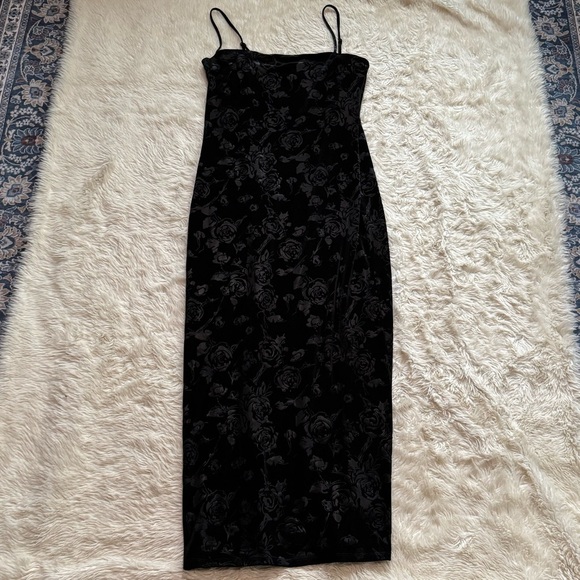 NWT Reformation Elise Velvet Knit Dress in Black - Size XL - Picture 3 of 5